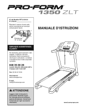 ProForm 1350 Zlt Treadmill Italian Manual