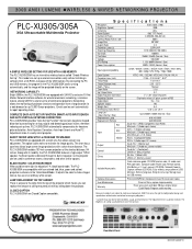 Sanyo PLC-XU305A Print Specs