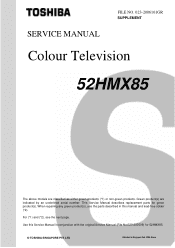Toshiba 52HMX85 Service Manual