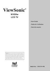 ViewSonic N1630W User Guide