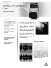 Behringer CS400 Product Information Document
