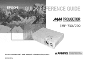 Epson EMP 720 Quick Reference Guide