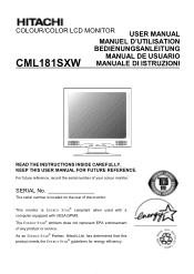 Hitachi CML181SXW User Manual