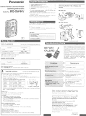 Panasonic RQSW44V RQSW44V User Guide