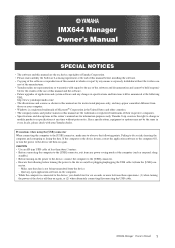 Yamaha IMX644 Imx644 Manager Owner's Manual