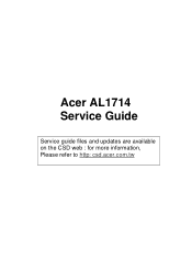 Acer AL1714 AL1714 Service Guide