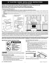 Frigidaire FEF354GB Installation Instructions