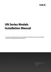 NEC UN552-TMX4P Installation Manual