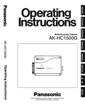 Panasonic AKHC1500G AKHC1500G User Guide