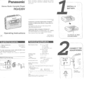 Panasonic RQE20V RQE20V User Guide