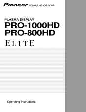 Pioneer PRO-800HD Owner's Manual