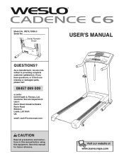Weslo Cadence C6 Treadmill Uk Manual