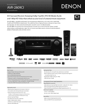 Denon AVR 2809CI Literature/Product Sheet