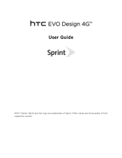 HTC EVO Design 4G Sprint EVO DESIGN 4G USER GUIDE