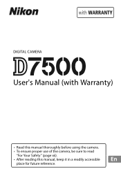 Nikon D7500 Users Manual - English for customers in Europe