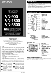 Olympus VN-1800 VN-900 Instructions (English)