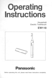 Panasonic EW118WC EW118WC Owner's Manual (English)