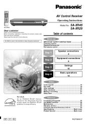 Panasonic SAXR45 SAXR25 User Guide