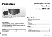 Panasonic SHFX67 SHFX67 User Guide