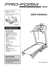 ProForm Performance 350i Treadmill Uk Manual