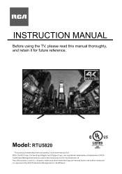 RCA RTU5820 English Manual
