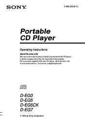 Sony D-EG3 Operating Instructions  (primary manual)