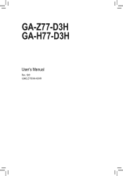 Gigabyte GA-Z77-D3H User Manual