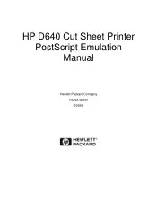 HP d640 HP D640 High-Volume Printer - PostScript Emulation Manual, C5630-90002