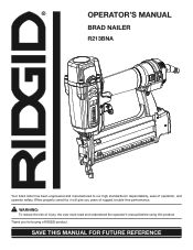 Ridgid R213BNA Owners Manual