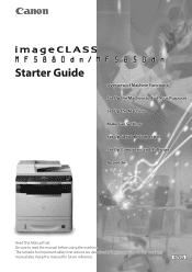 Canon imageCLASS MF5880dn imageCLASS MF5880dn/5850dn Starter Guide
