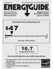 GE AEL08LP Energy Guide