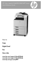HP CM6040f HP Color LaserJet CM6040/CM6030 MFP Series - Quick Reference Guide