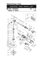 Hitachi G23SCY Parts List