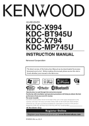 Kenwood KDC-X994 Instruction Manual