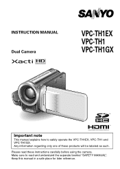 Sanyo VPC-TH1BL Instruction Manual, VPC-TH1EX