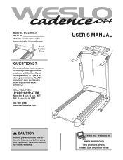 Weslo Cadence C44 Treadmill English Manual