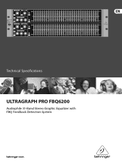 Behringer ULTRAGRAPH FBQ-PRO FBQ6200 Specifications Sheet