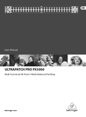 Behringer ULTRAPATCH PRO PX3000 Manual