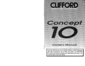 Clifford Concept 10 Owners Guide