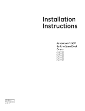 GE PSB2201NSS Installation Instructions