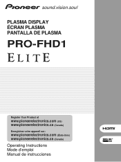Pioneer PRO-FHD1 Owner's Manual