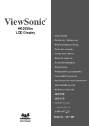 ViewSonic VG2030M VG2030m User Guide, English