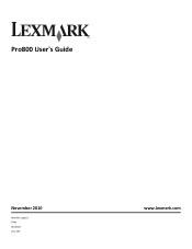 Lexmark Prestige Pro805 User's Guide