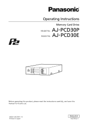 Panasonic AJ-PCD30PJ Operating Instructions