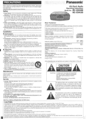 Panasonic RCCD500 RCCD450 User Guide