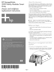 HP MSA2312sa HP StorageWorks 2000 Family Modular Smart Array chassis and midplane replacement instructions (508267-001, January 2009)