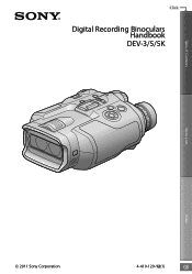 Sony DEV3 Digital Recording Binoculars Handbook
