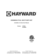 Hayward HP50HA Heat Pump HP50A and HP50HA Manual English