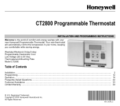 Honeywell CT2800 Owner's Manual