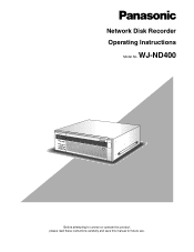 Panasonic WJ-ND400/1000 Operating Instructions